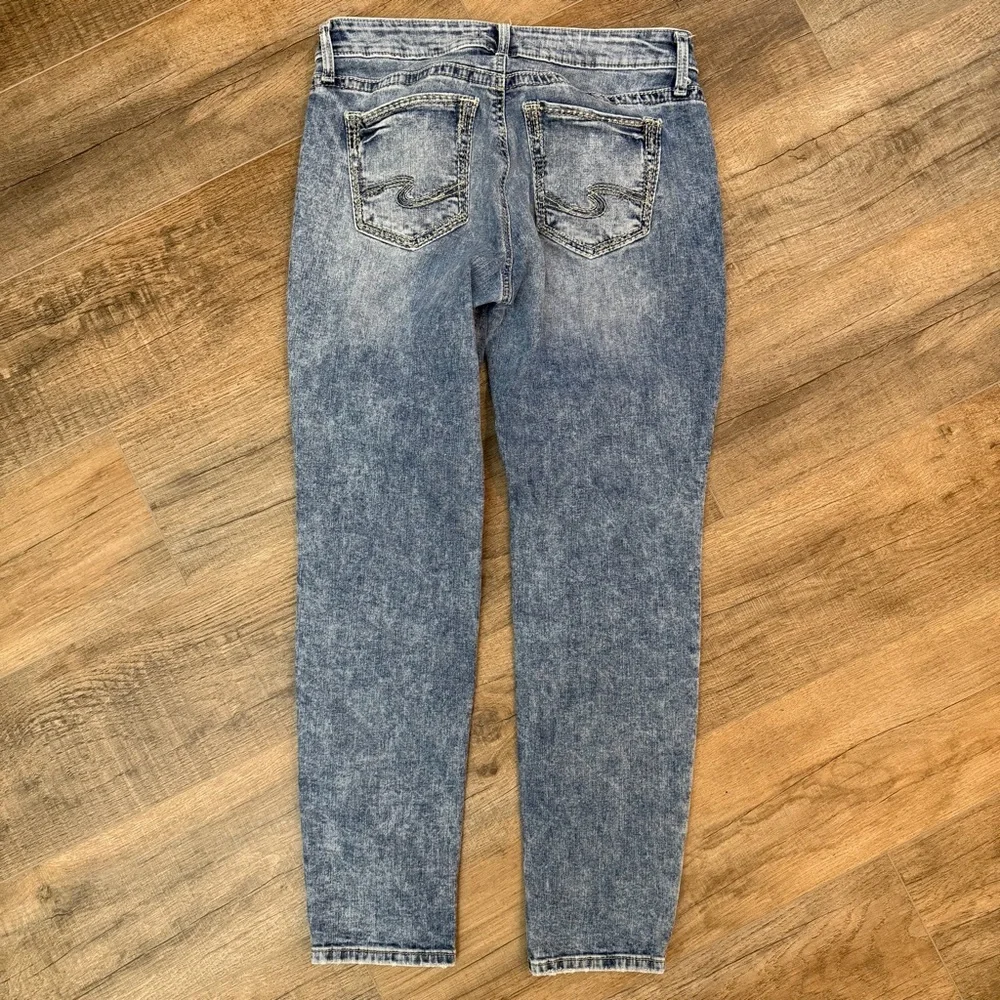 Silver Jeans Boyfriend Women 31 Light Blue Denim Jean Vintage Acid Wash Inspired